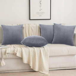 Soft Embossed Velvet Cushion Cover (Pack Of 4)