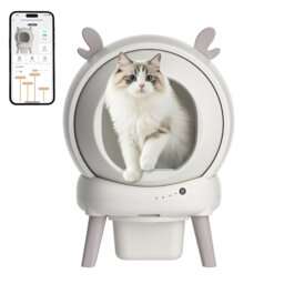 XXL Self-Cleaning Automatic Cat Litter Box Cabinet, 60L Smart Litter Tray - App Control - Safety Sensors & Anti-Pinch - Leak-Proof Odor Control, Multi