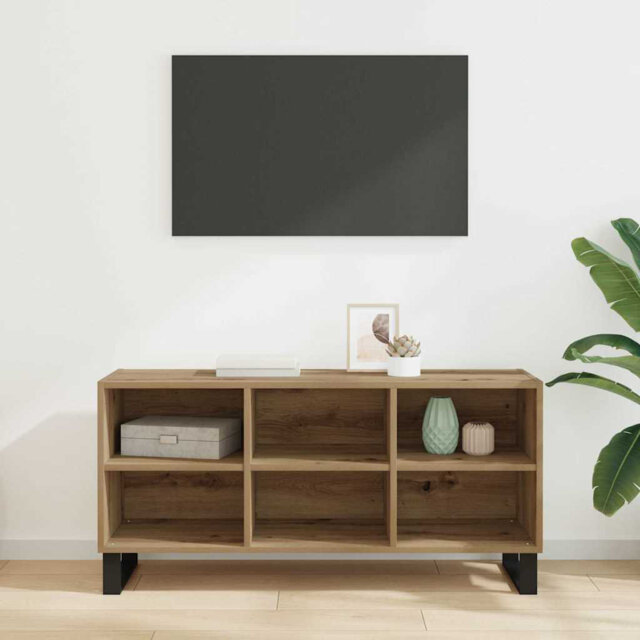TV Cabinet Black Oak 103.5 X 30 X 50 Cm Engineered Wood