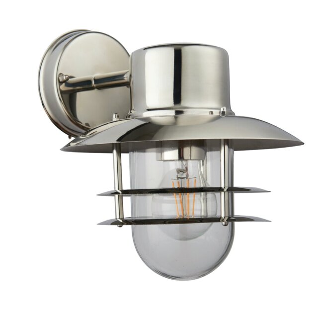 Nairobi Chrome 23.5cm H Outdoor Wall Lantern