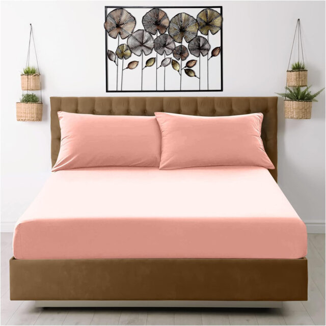 Premium Percale Deep Fitted Sheet  - Polycotton Solid Colour Double King Super King Long Lasting Bedsheet UK
