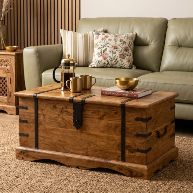 Hamdan Sheesham Trunk Thakat Coffee Table