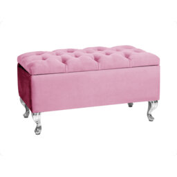 Londona Wide Velvet Tufted Rectangle Solid Color Standard Ottoman Bench with Storage, Upholstery Footstool End of Bed Bench