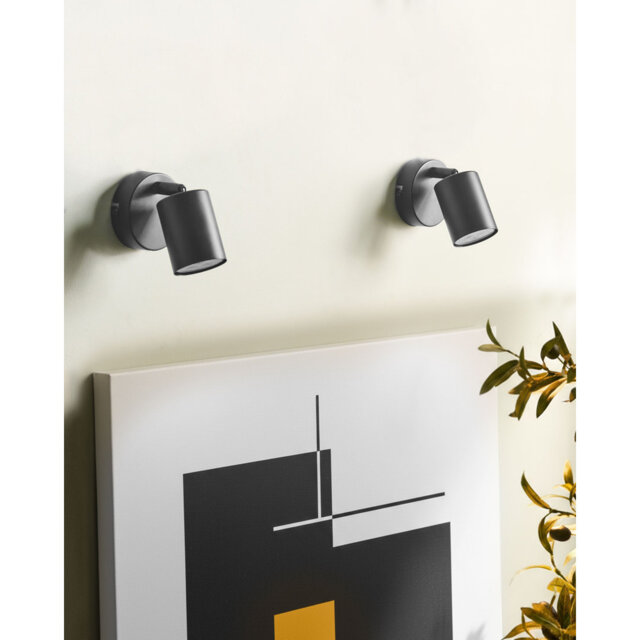 Set of 2 Wall Lamps NYANDO Metal Black