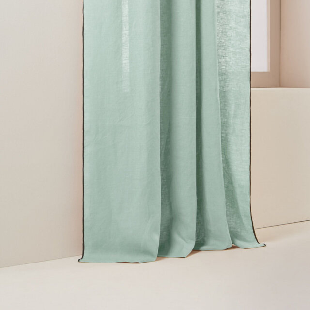 Carlina Linen Semi Sheer Curtain Panel Pair Single Panel