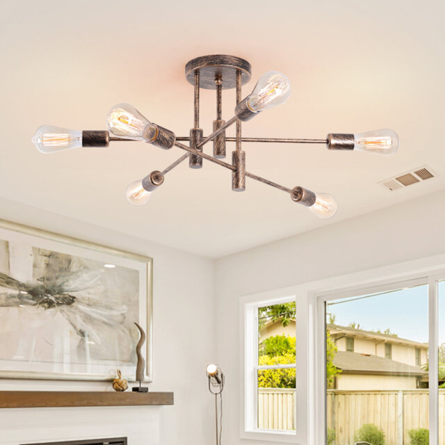 Coblitz 6 - Light 62cm Dimmable Sputnik Sphere Semi Flush Mount Chandelier