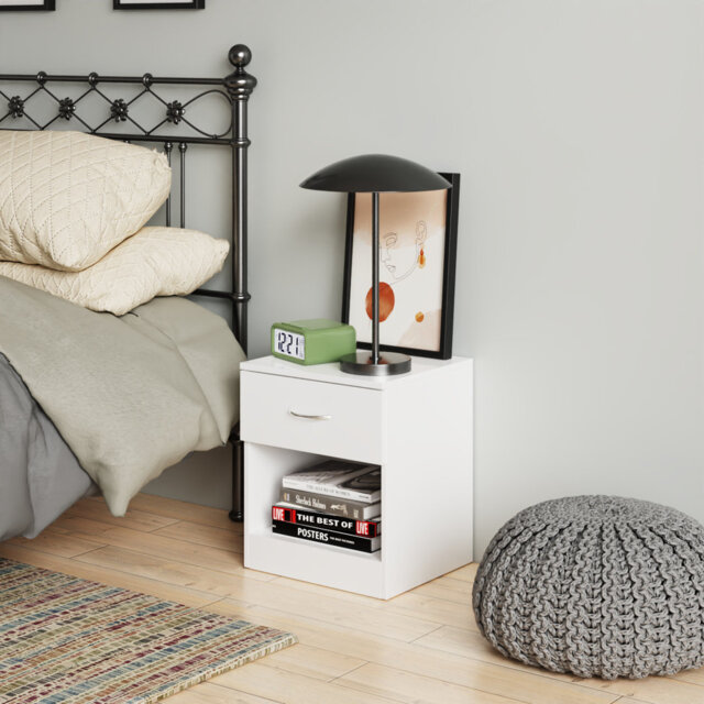Delona 1 Drawer 40Cm W Chest of Drawers Nightstand Bedside Cabinet