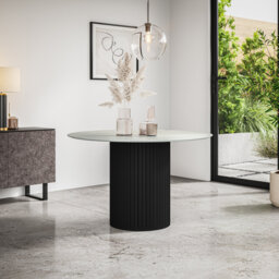 Arlo 120cm Round White Marble Dining Table