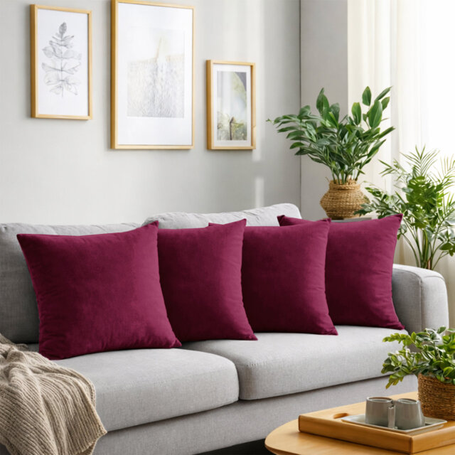 Crushed Velvet Cushion Cover Set (Set of 4)