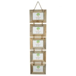 "Nicola Spring - Rustic Wooden Hanging 5 Photo Frame - 6 x 4"""