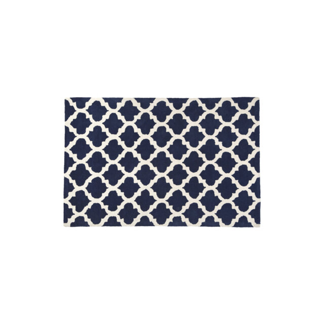 Dequisha Kensington Townhouse Navy Blue And White Rug