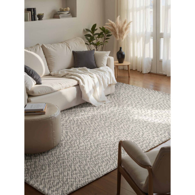 Elle Decoration Lyon - Wool rug Beans, Natural Rug for Living room, Bedroom, cosy & Soft Rug