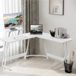 L-Shaped Metal Base Computer Desk