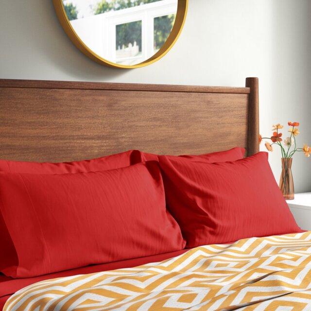 Premium Cotton Housewife Pillowcases Pair 200 TC Satin Stripe Soft Smooth Breathable Fabric Envelope Closure Easy Care Bed Linen 50x75Cm