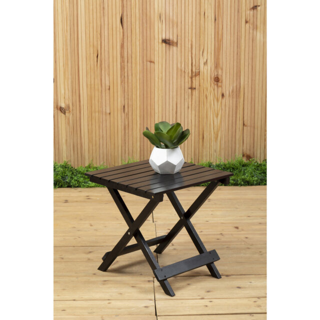 Christianson Square Poplar Solid Wood Outdoor Side Table and Bistro Table - 46 cm W 46 cm D