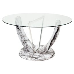 Kipp Round Glass Top Dining Table