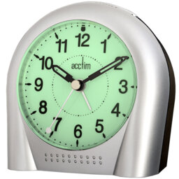 Acctim Sweeper Analogue Alarm Clock Non Ticking Sweep Smartlite® Quartz