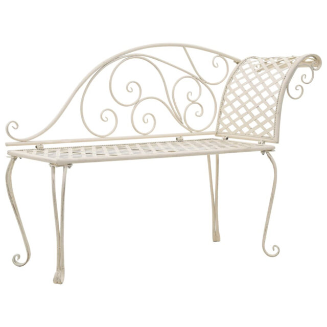 Garden Chaise Lounge 128 cm Steel Antique
