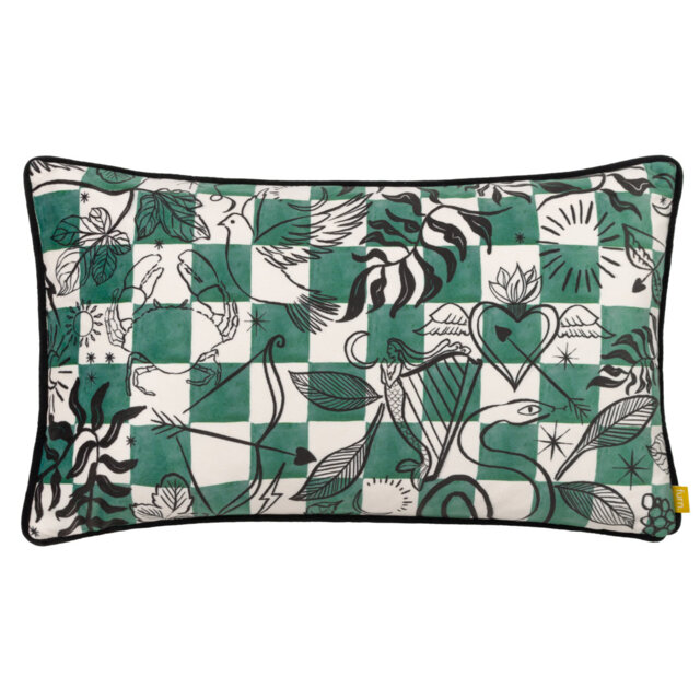 Mythos Green Rectangular Lumbar Cushion