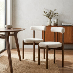 Skara Set of Two Walnut Effect Solid Wood Dining Chairs