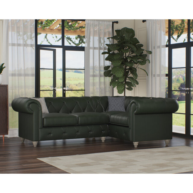 Melrose 3 Seater Leather Corner Sofa