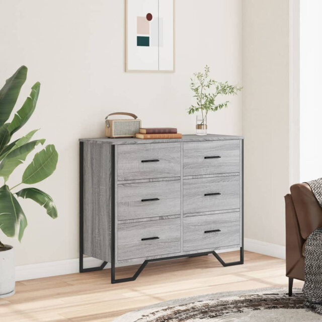 Latitude Run Chest Of Drawers Sonoma Oak 91X35.5X74.5 Cm Engineered Wood