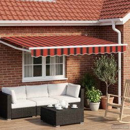 vidaXL Retractable Awning Door Canopy Garden Patio Awning Fabric and Aluminium