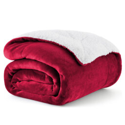 Sanborn Soft Reversible Sherpa Fleece Fur Thick Blanket Throw