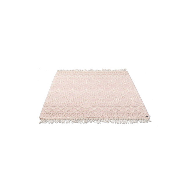 This handmade Rug is made from virgin wool and cotton in pink