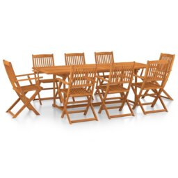 Stelly 9 Piece Garden Dining Set Solid Wood Acacia