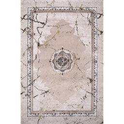Ruby Marble Vein Medallion Abstract Area Rug
