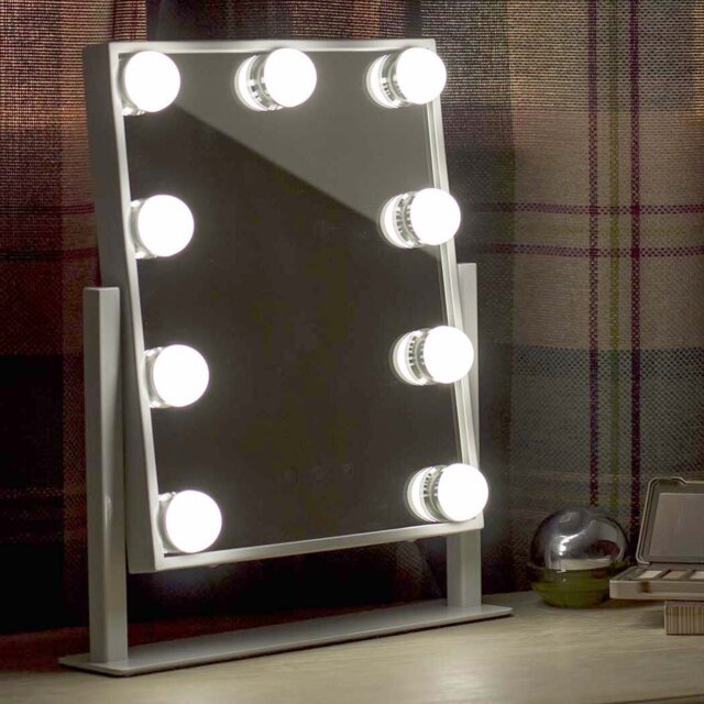 Suzanne Lighted Metal Framed Mounts to Dresser Mirror Dresser in White