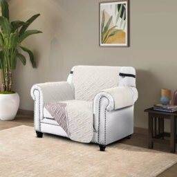 Reversible Waterproof Sofa Cover – Quilted Anti-Slip Couch Protector with Adjustable Strap