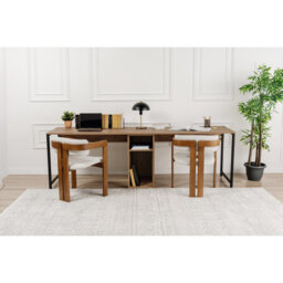 Modern Study Desk with Wall-Mount Option, 100% Melamine Coated Particle Board, Electrostatic Powder Coated Metal Legs