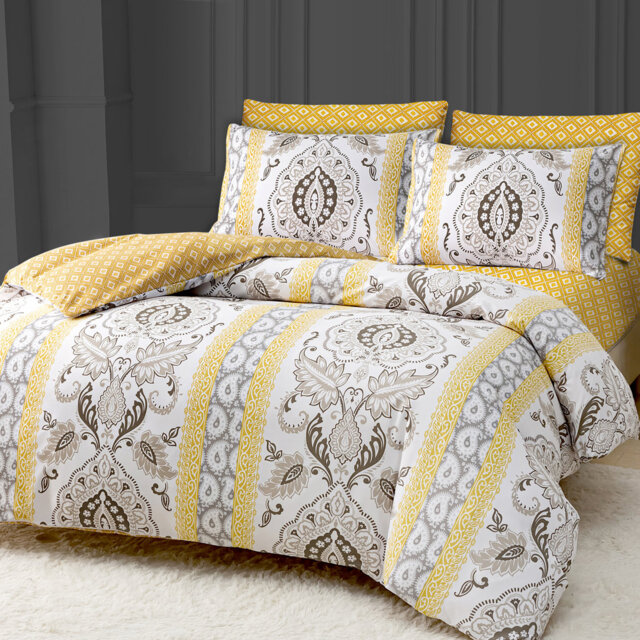 Premium Duvet Cover Set Double Brushed Microfiber Reversible With Zipper Closure & Corner Ties