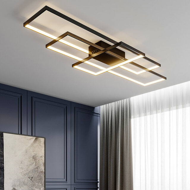 Raffa 3-Light Neutral Style Rectangular LED Semi Flush Mount Ceiling Light