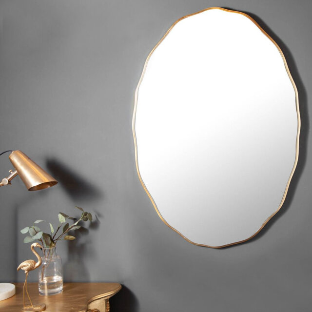 Bouganville Solid Wood Oval Wall Mirror