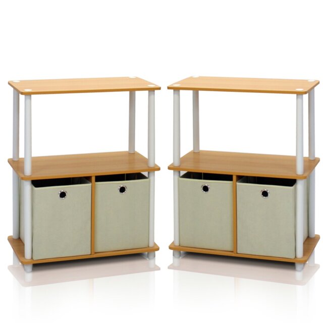 Joseph 2-Bins Multipurpose Storage Shelf Bookcase