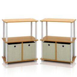 Joseph 2-Bins Multipurpose Storage Shelf Bookcase