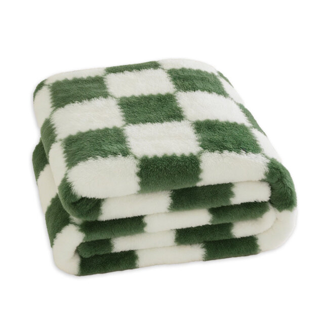 Checkered Lightweight Soft & Cozy Flannel Fleece Throw Blanket for Sofa & Bed in All Season