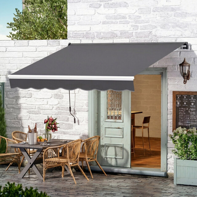 Retractable Patio Awning with Polyester Cover ,Door Canopy,Window Awning,Freestanding Awning