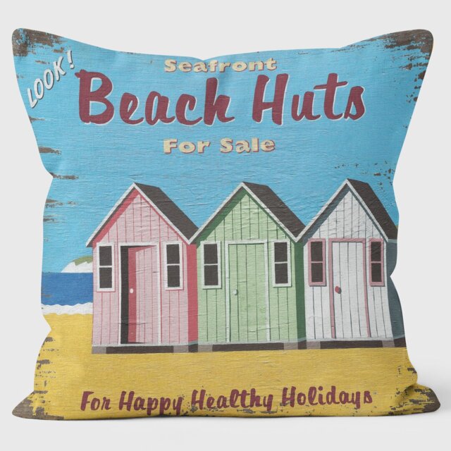 Beach Huts for Sale - Martin Wiscombe - Art Print Cushion