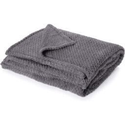 Throws For Sofas, Soft Cosy Warm Throw Blanket For Bed Settee Honeycomb Waffle Single Bed Throw Fluffy Winter Fleece Blanket Faux Fur Throws, Charcoal