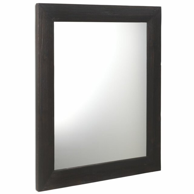 Ludgera Wood Framed Mounts to Dresser Mirror Dresser in Black
