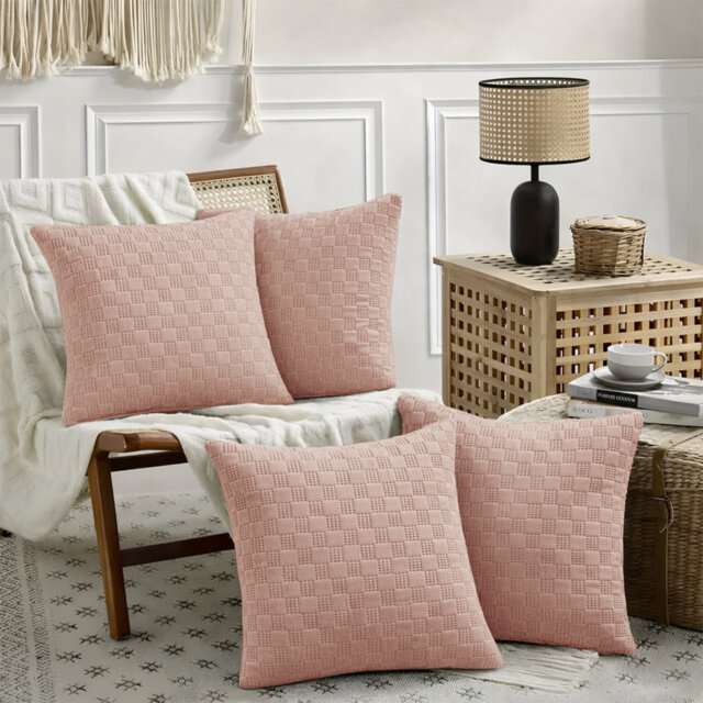 Albelo Chequered and Geometric Square Throw Cushion