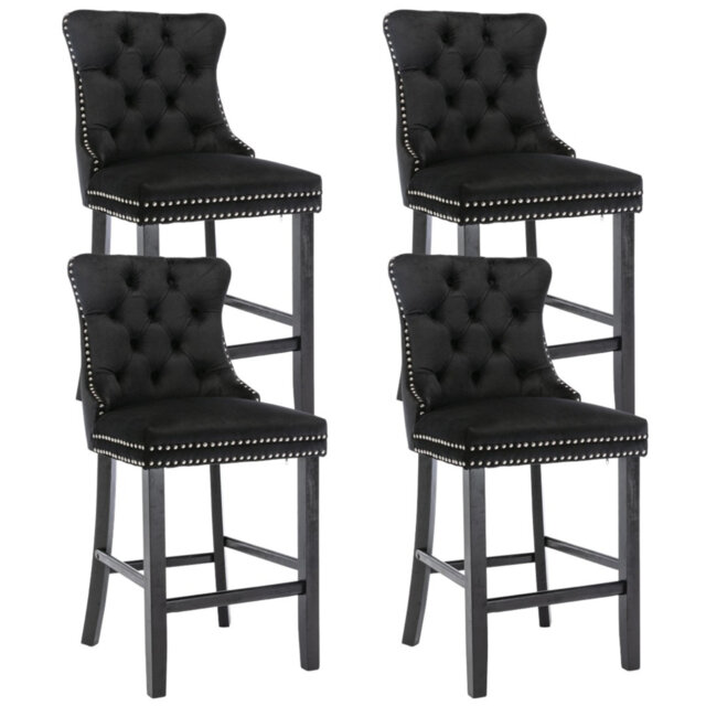 Lux Velvet Upholstered Bar Stools