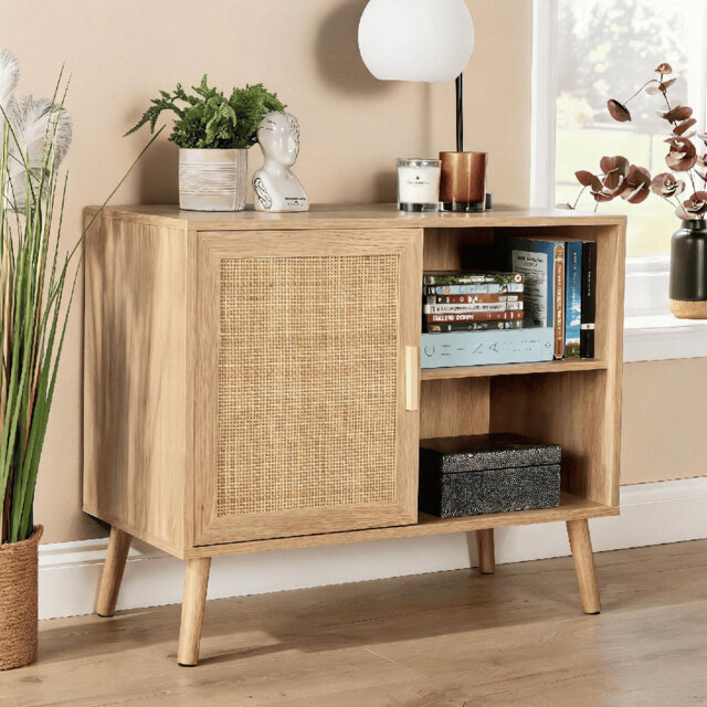 Anelise 80cm Rattan Door Sideboard Cabinet