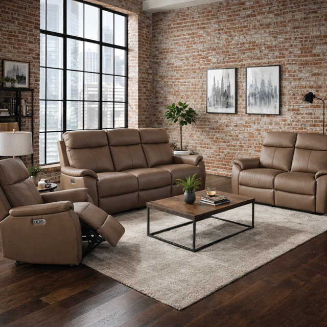 Windsor Powerglide 3 + 2 + 1 Real Leather Power Recliner Sofa Suite
