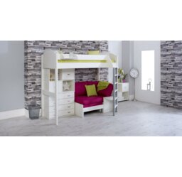 Melodie European Single (90 x 200cm) L-Shaped Bunk Bunk Bed with Bookcase