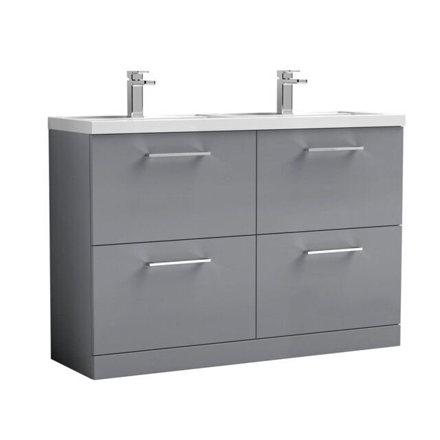 Arno 1205mm Double Bathroom Vanity with Integrated Polymarble Basin